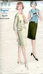 5715 VOG 64 SLIM 1 PC EXTENDED SIDE FRONT DRESS PATTERN 14 34